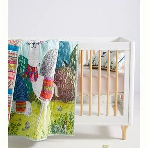 🆕 Anthropologie - Jane Newland Llama Kids Quilt and Pillow Toddler size
